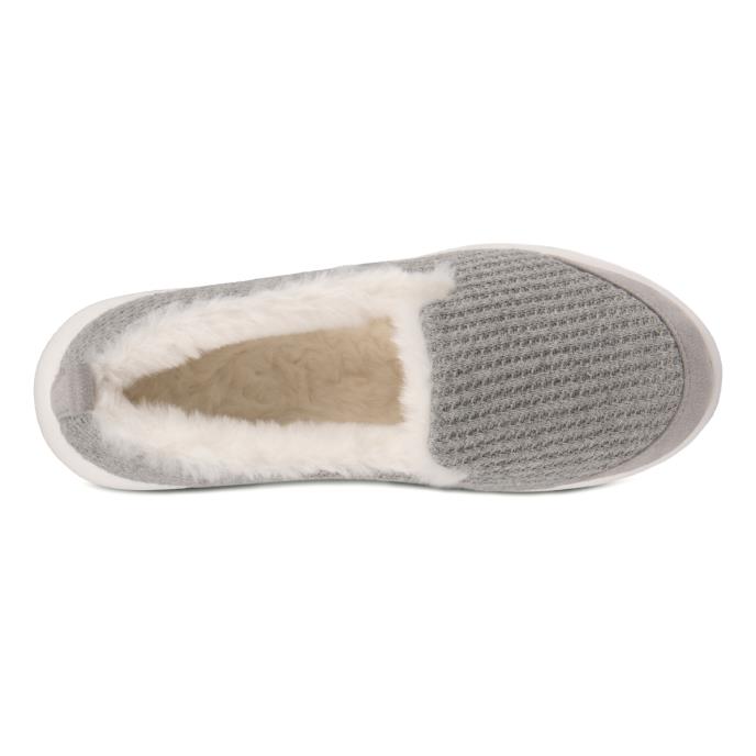 Isotoner® Ladies Iso-Flex Waffle Full Back Slipper Grey Extra Image 4